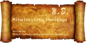 Mihalovitzky Dorottya névjegykártya